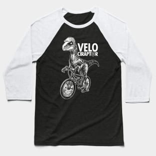 Cute Velociraptor Dinosaur Riding Bicycle Gift For Cyclist Baseball T-Shirt